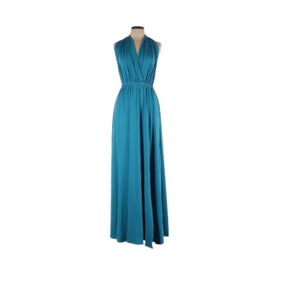 NWT Blue backless Long dress . Large - Picture 1 of 4